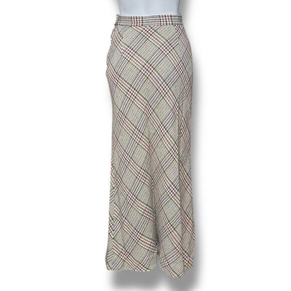 Koret Vintage Maxi Skirt Flare Plaid Wool Blend Academia Old Money Regency 26" - Picture 3 of 16